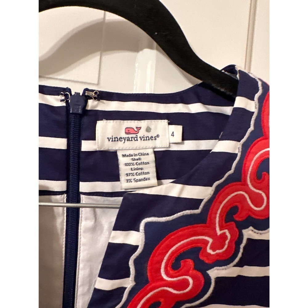 Vineyard Vines Navy and Red Striped Mini Dress - Picture 2 of 3